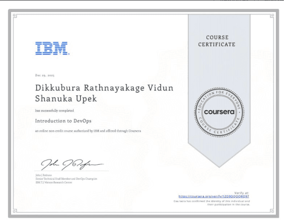 Introduction to DevOps - Coursera